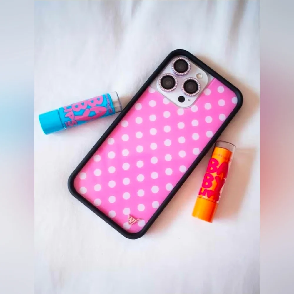 Wildflower Case Samsung Galaxy S25 Edge Pink with White Polka Dot Spots NEW